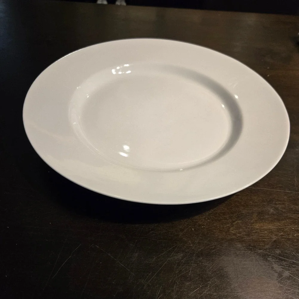 Set 2 Pottery Barn Dinner Plates 12in White Great White Porcelain Large Chargers